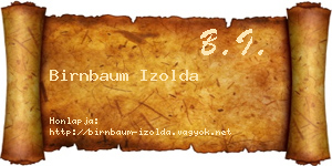 Birnbaum Izolda névjegykártya